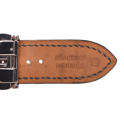 Hermes 18K White Gold Alligator 40.5mm Dressage Annual Calendar Automatic Watch Bleu Obscur 8 of 11
