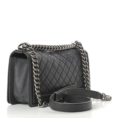Chanel Metallic Calfskin Quilted Medium Boy Flap Black 3 of 15