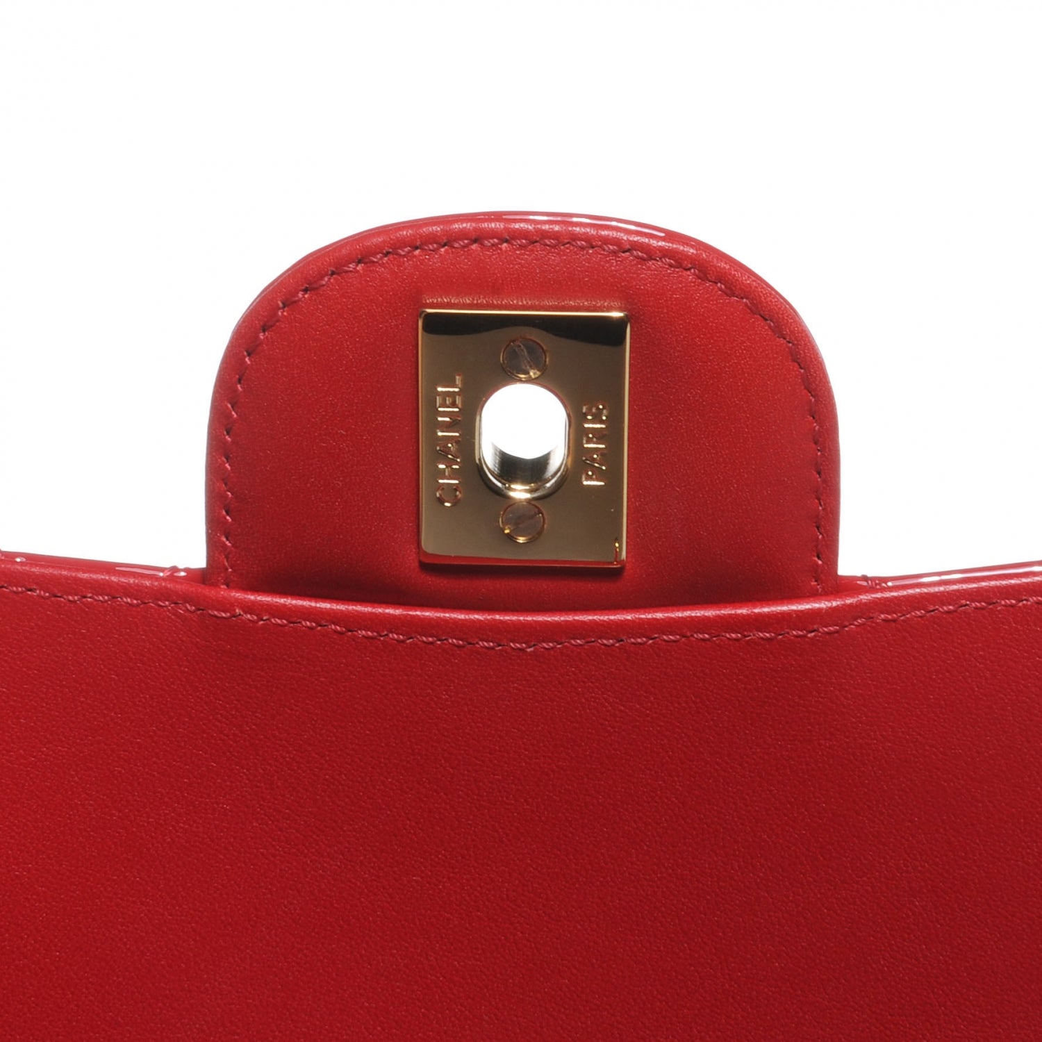 Chanel Patent Calfskin Quilted Valentine Charms Medium Single Flap Red 5 of 8