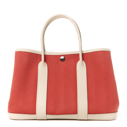 Hermes Grand Chevron Weave Negonda Garden Party 30 TPM Rouge Craie 1 of 9
