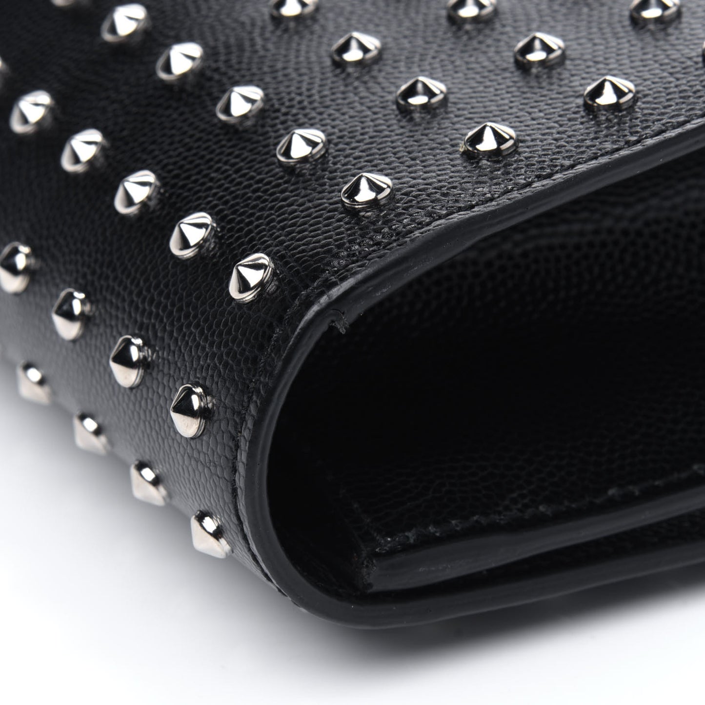Grain De Poudre Classic Monogram Studded Clutch Black