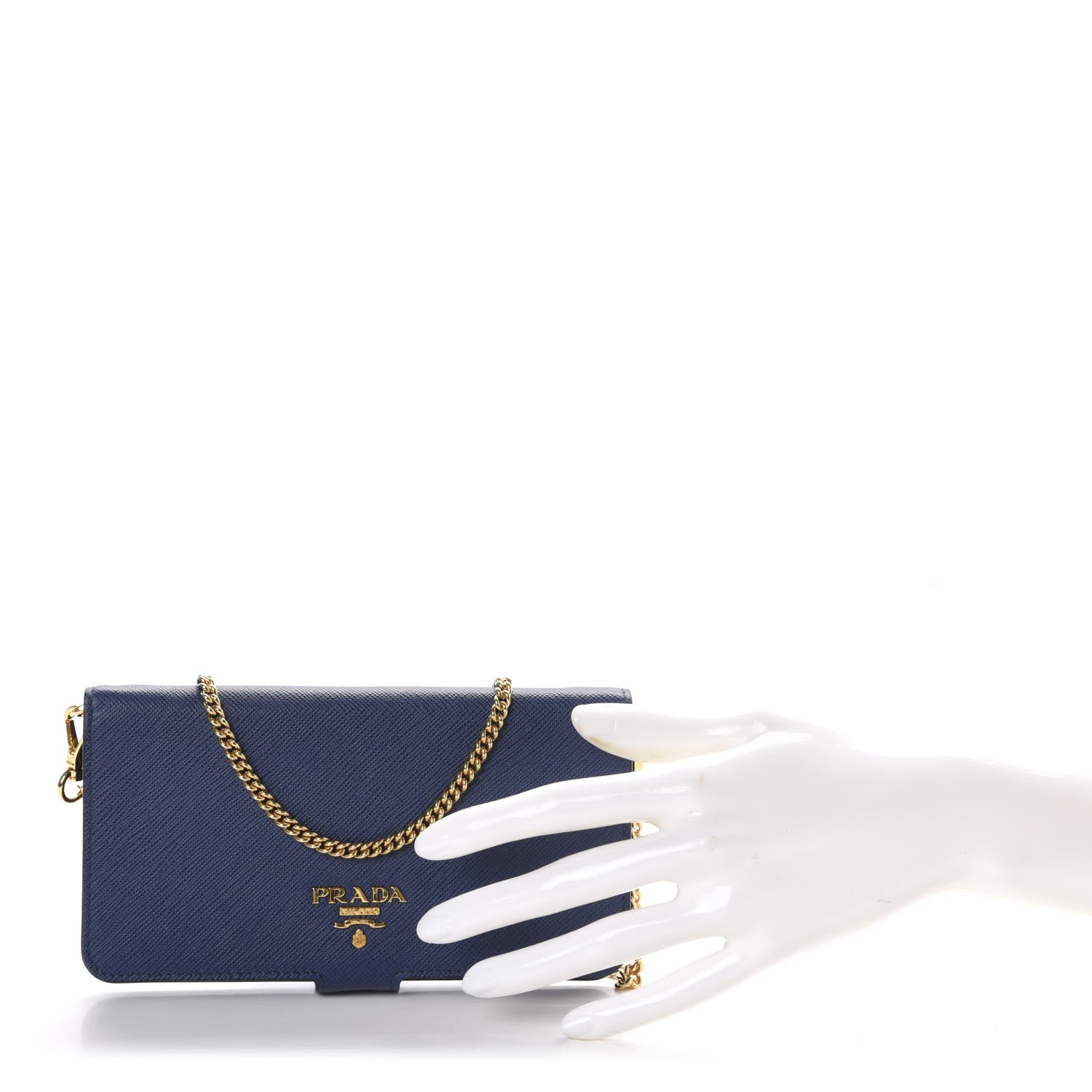 Prada Saffiano Metal iPhone 7 Case Crossbody Wallet Bluette 2 of 10