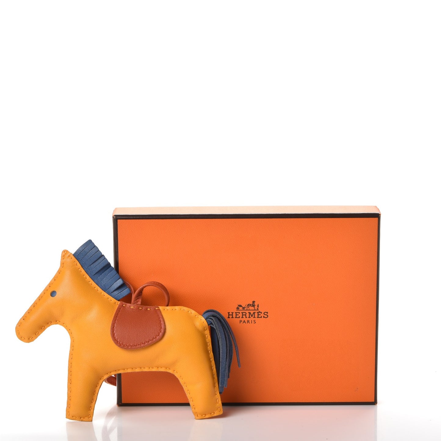 Milo Lambskin Grigri Rodeo Horse Bag Charm MM Jaune D'Or Bleu Agate Cornaline