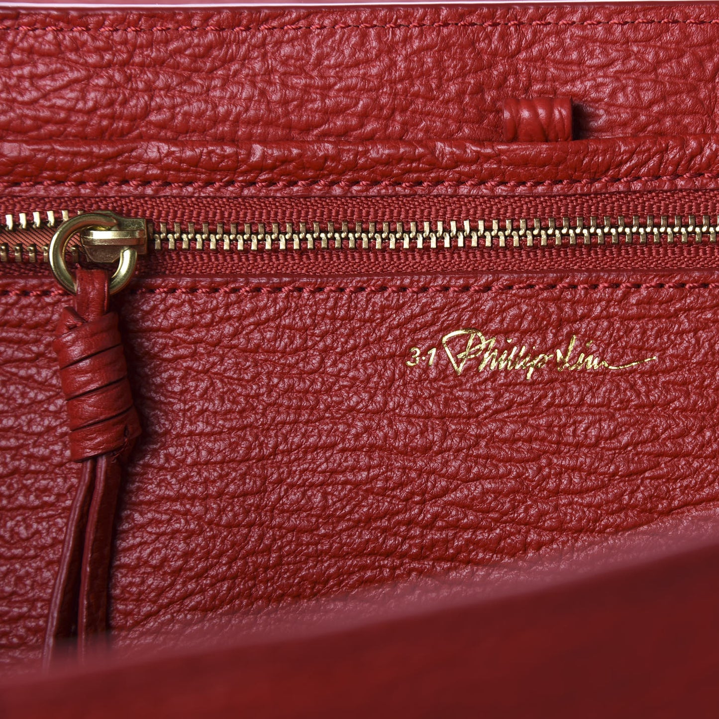 3.1 Textured Calfskin Large Pashli Satchel Red