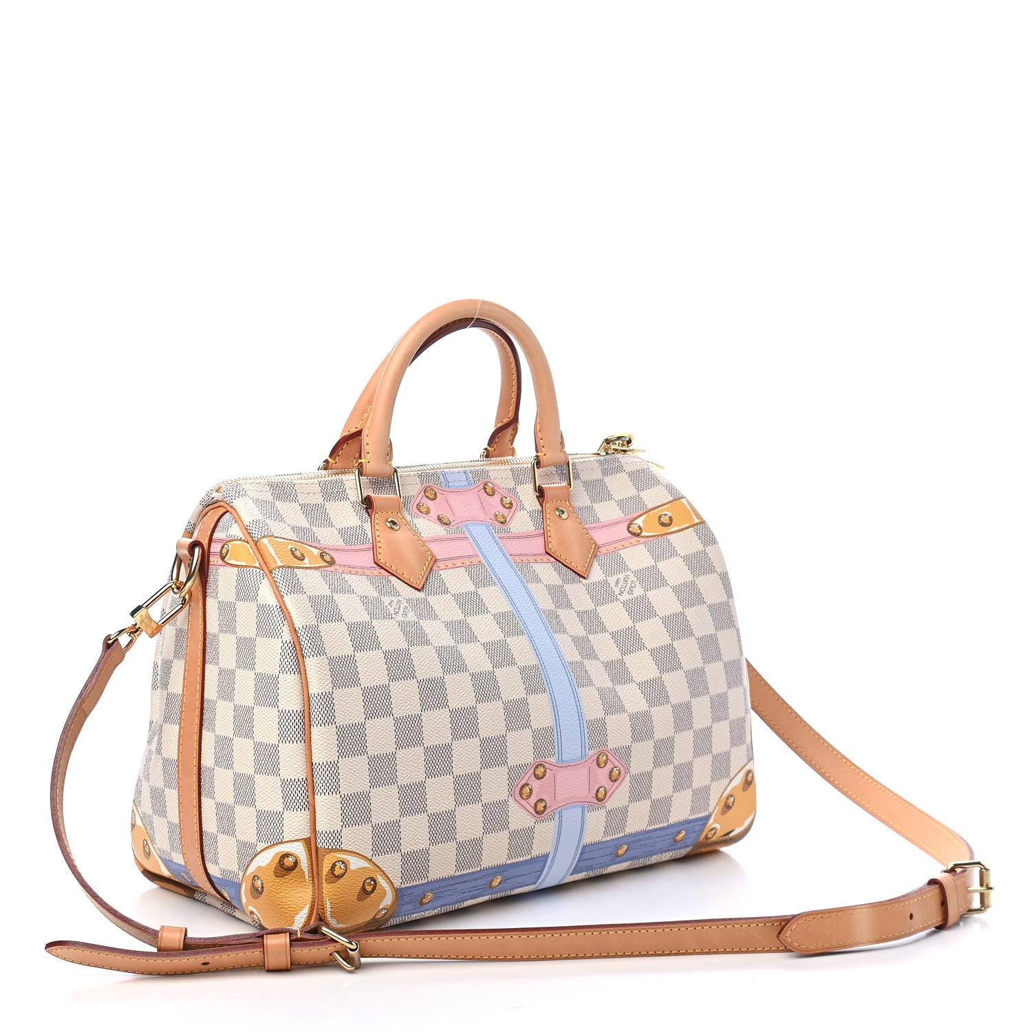 Louis Vuitton Damier Azur Summer Trunks Speedy Bandouliere 30 3 of 9