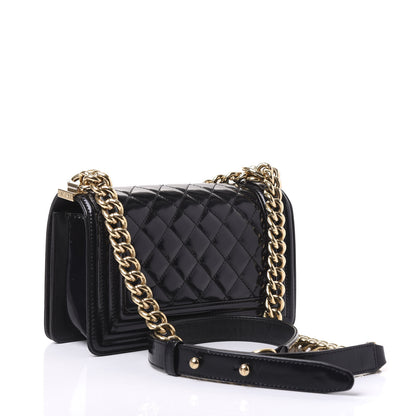 Chanel Iridescent Glazed Calfskin Quilted Small Boy Flap Black 2 of 10