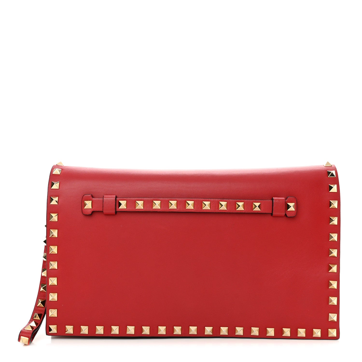 Valentino Garavani Nappa Rockstud Wristlet Clutch Rosso Valentino 1 of 13