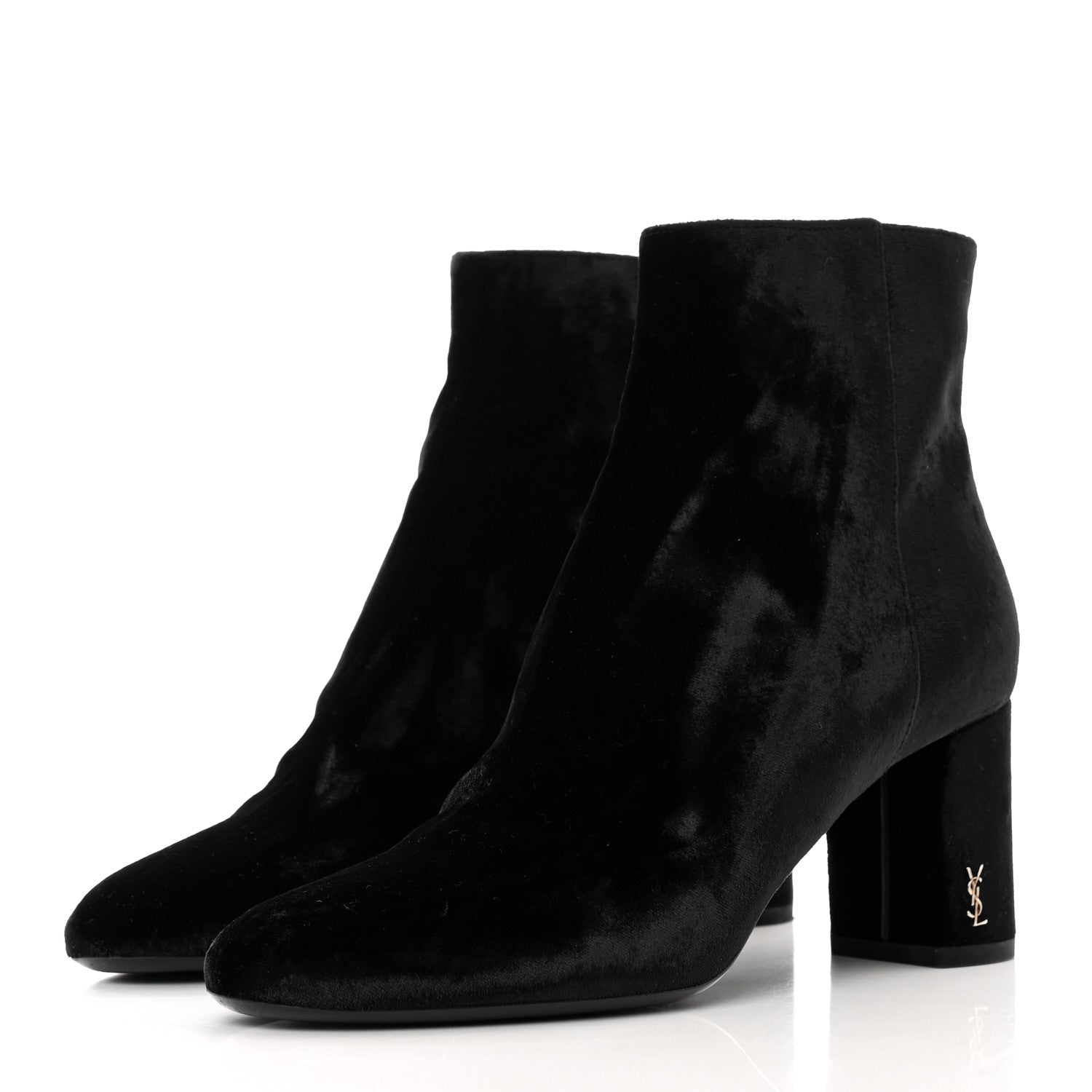 Saint Laurent Velvet Loulou Ankle Boots 37 Black 3 of 9