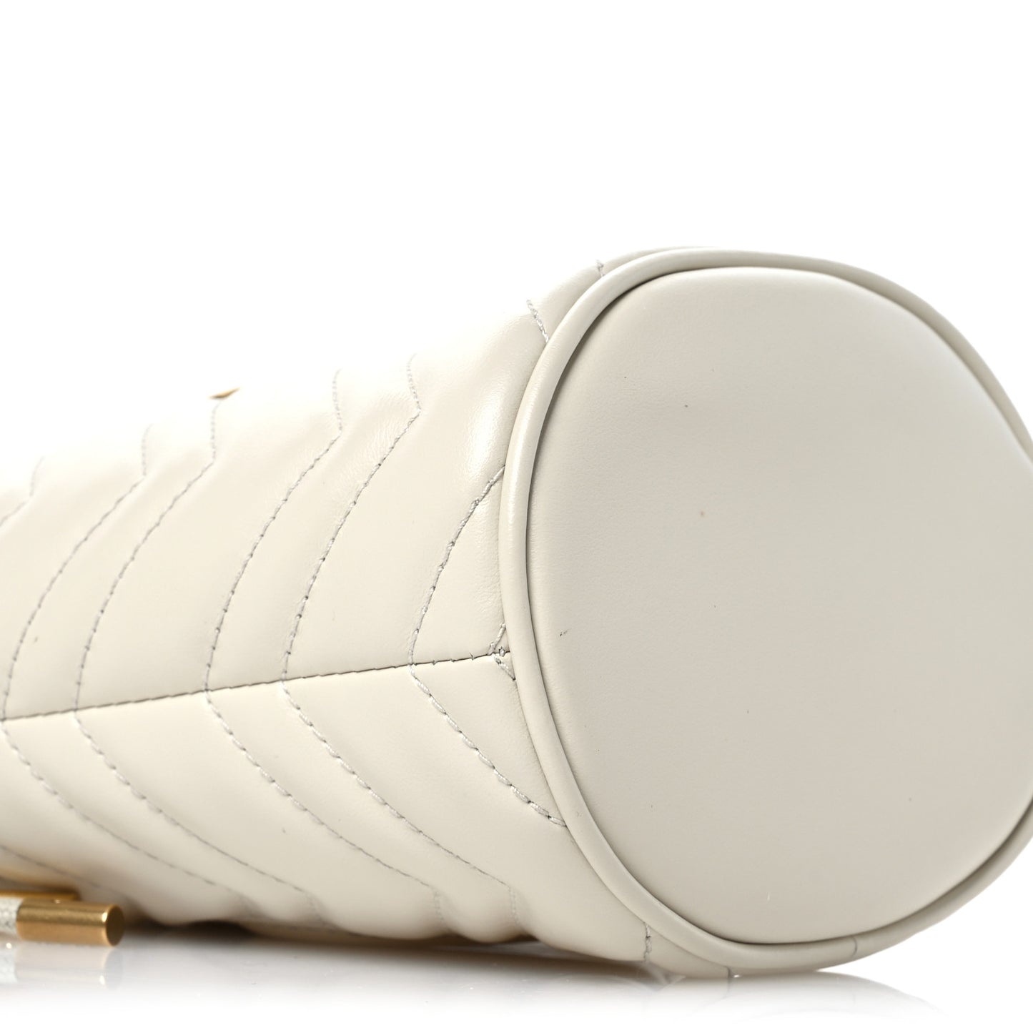 Calfskin Matelasse Mini GG Marmont 2.0 Bucket Bag White