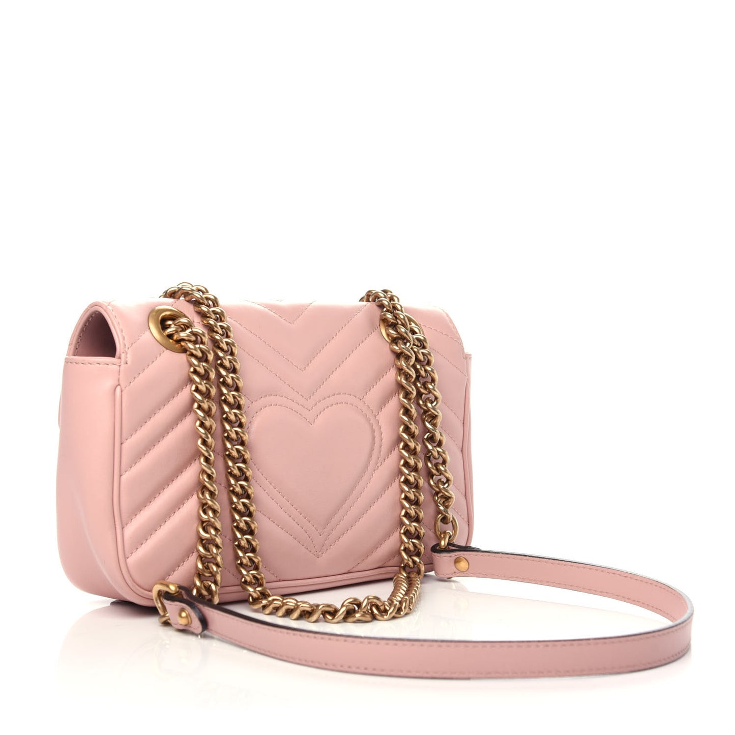 Calfskin Matelasse Mini GG Marmont Shoulder Bag Perfect Pink