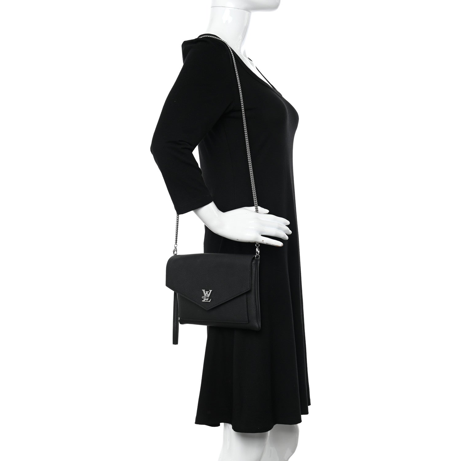 Louis Vuitton Soft Calfskin My Lockme Pochette Black 2 of 8