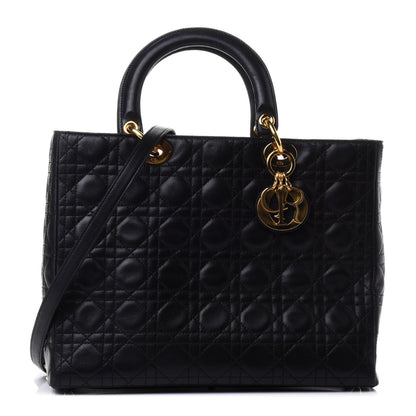 Christian Dior Lambskin Cannage Large Lady Dior Black 1 of 4