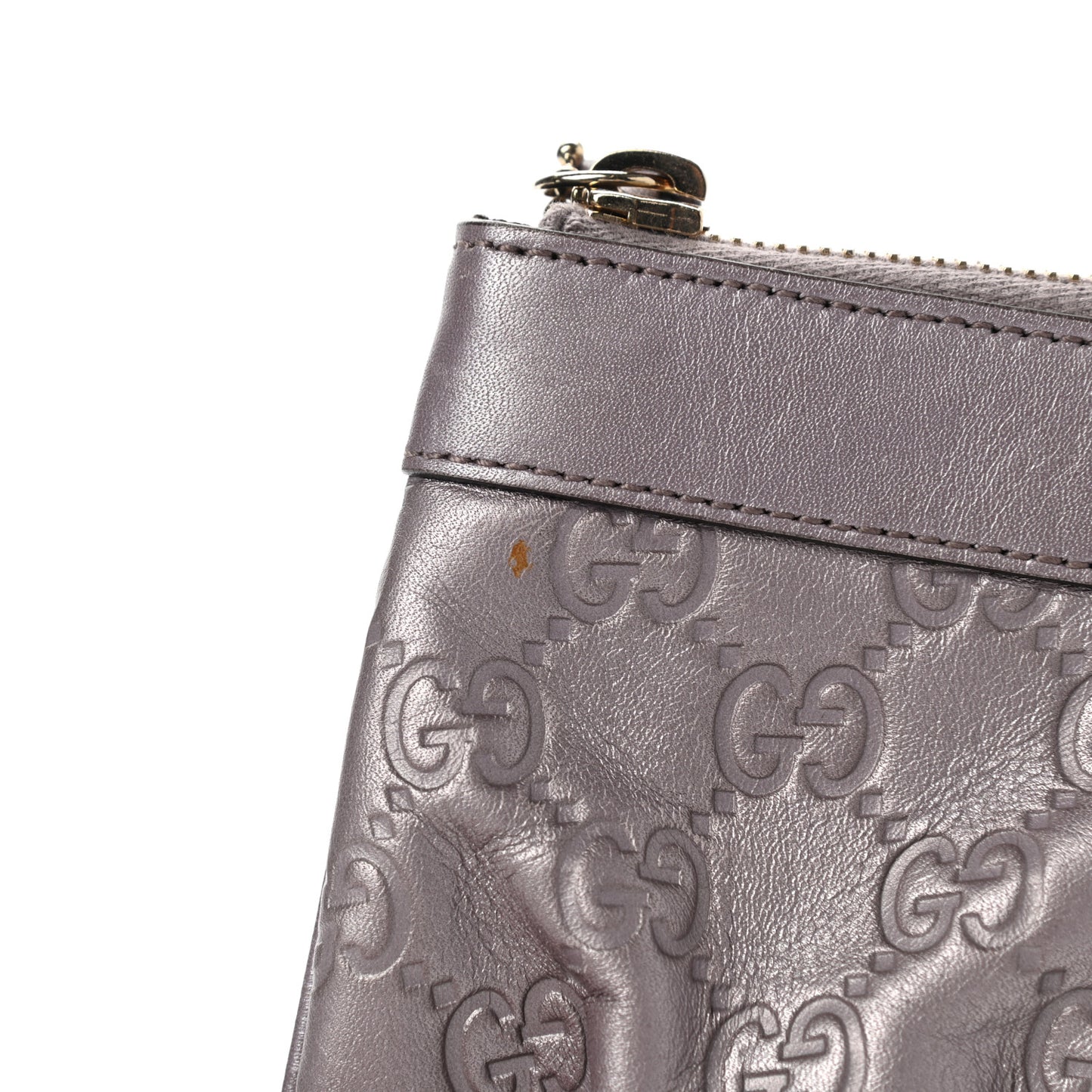 Metallic Soft Guccissima Heart Wristlet Senanque