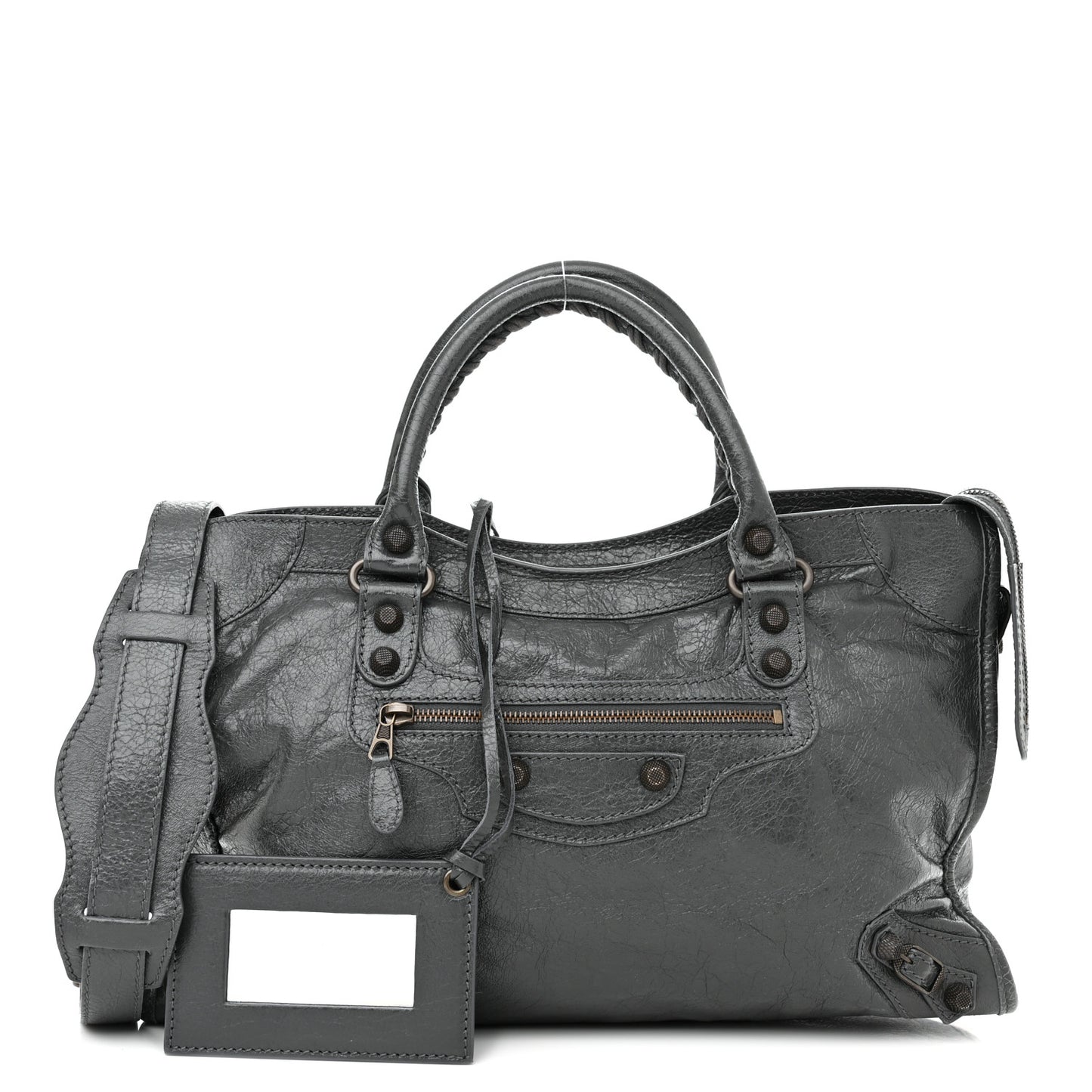 Agneau Giant 12 Gunmetal Hardware City Gris Fossile