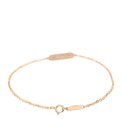 Tiffany 18K Rose Gold Diamond Tag Chain Bracelet 2 of 4