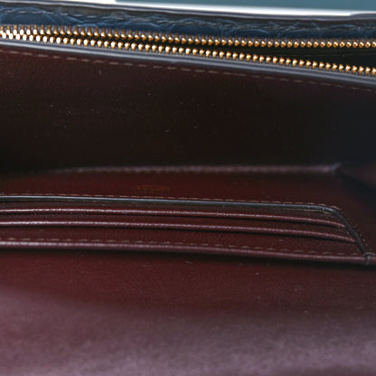 Mulberry Crocodile Embossed Calfskin Plaque French Purse Wallet Grey 5 of 9