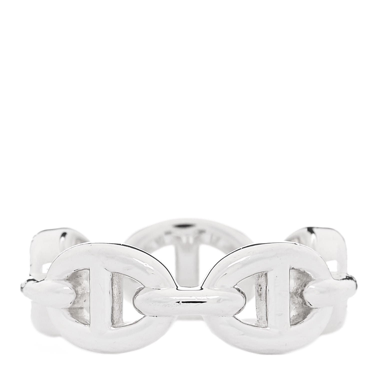 Hermes Sterling Silver PM Chaine d'Ancre Enchainee Band Ring 52 6 3 of 8