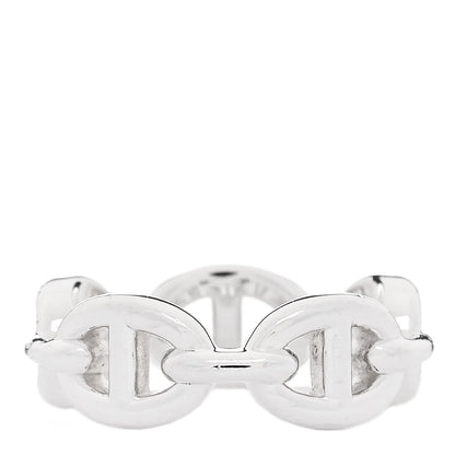 Hermes Sterling Silver PM Chaine d'Ancre Enchainee Band Ring 52 6 3 of 8