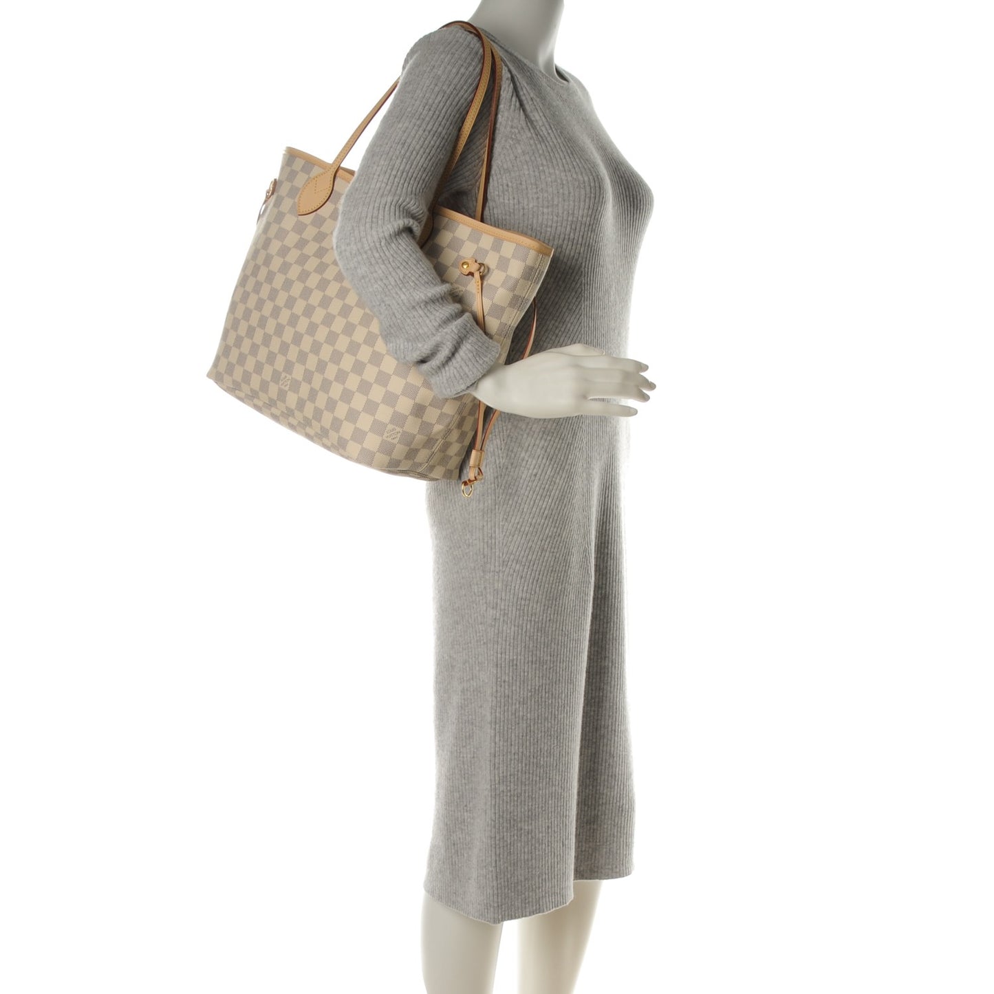 Damier Azur Neo Neverfull MM Rose Ballerine