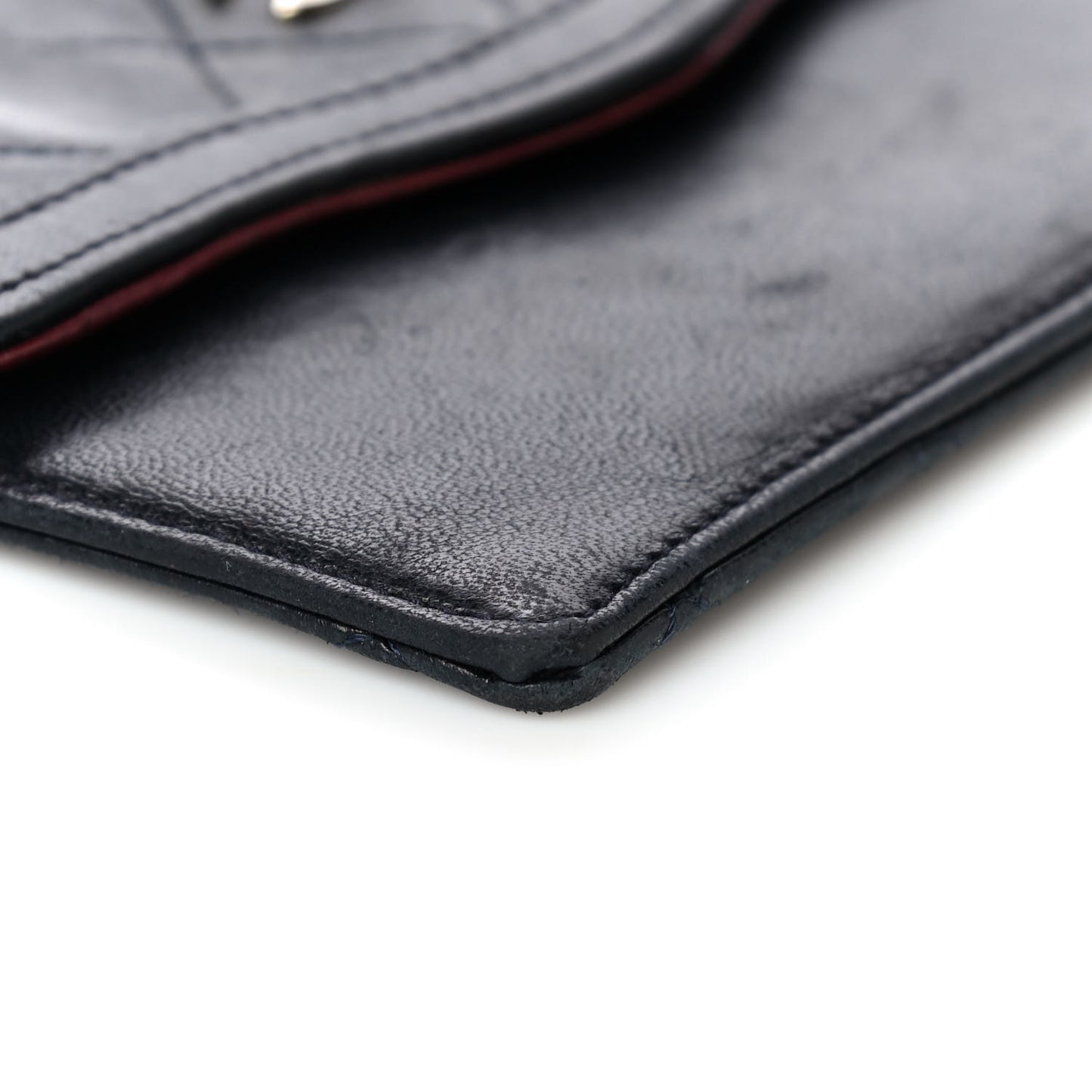 Lambskin Quilted Flap Pouch Black