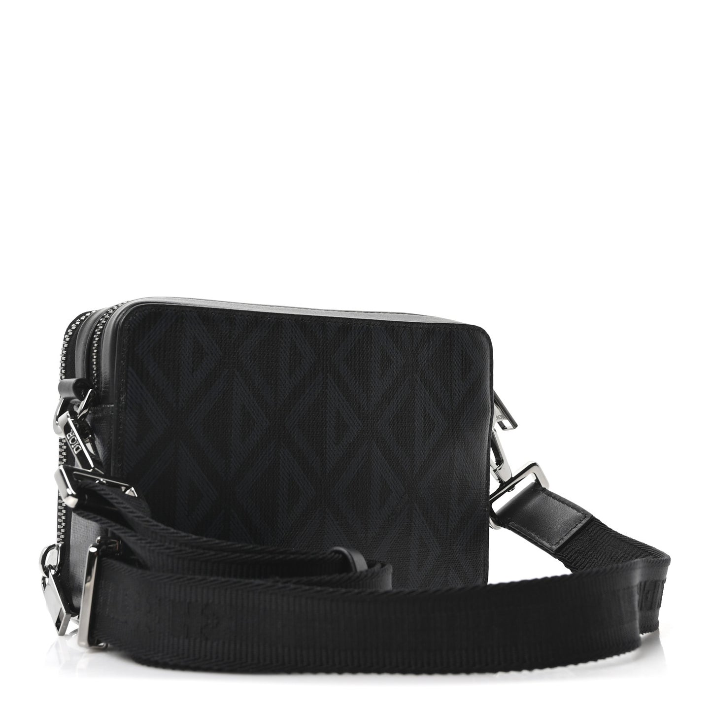 Coated Canvas CD Diamond Messenger Pouch Black