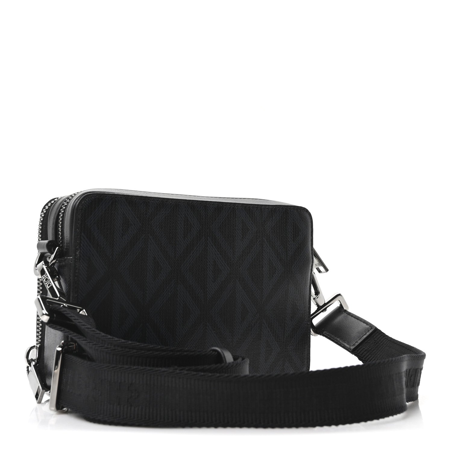 Christian Dior Coated Canvas CD Diamond Messenger Pouch Black 3 of 9