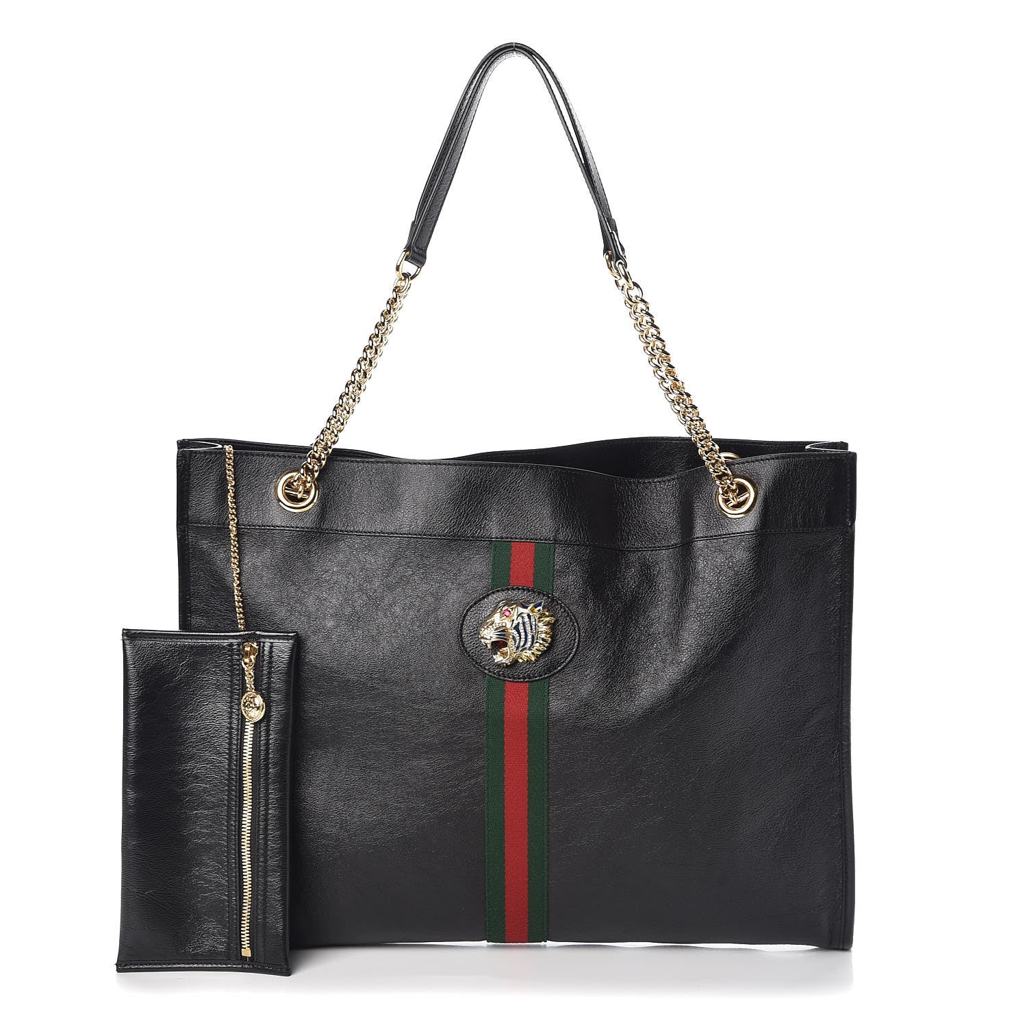 Gucci Calfskin Large Rajah Chain Tote Black 1 of 6
