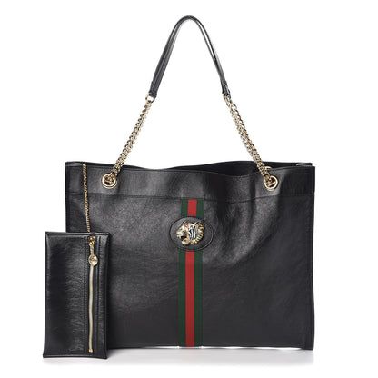 Gucci Calfskin Large Rajah Chain Tote Black 1 of 6