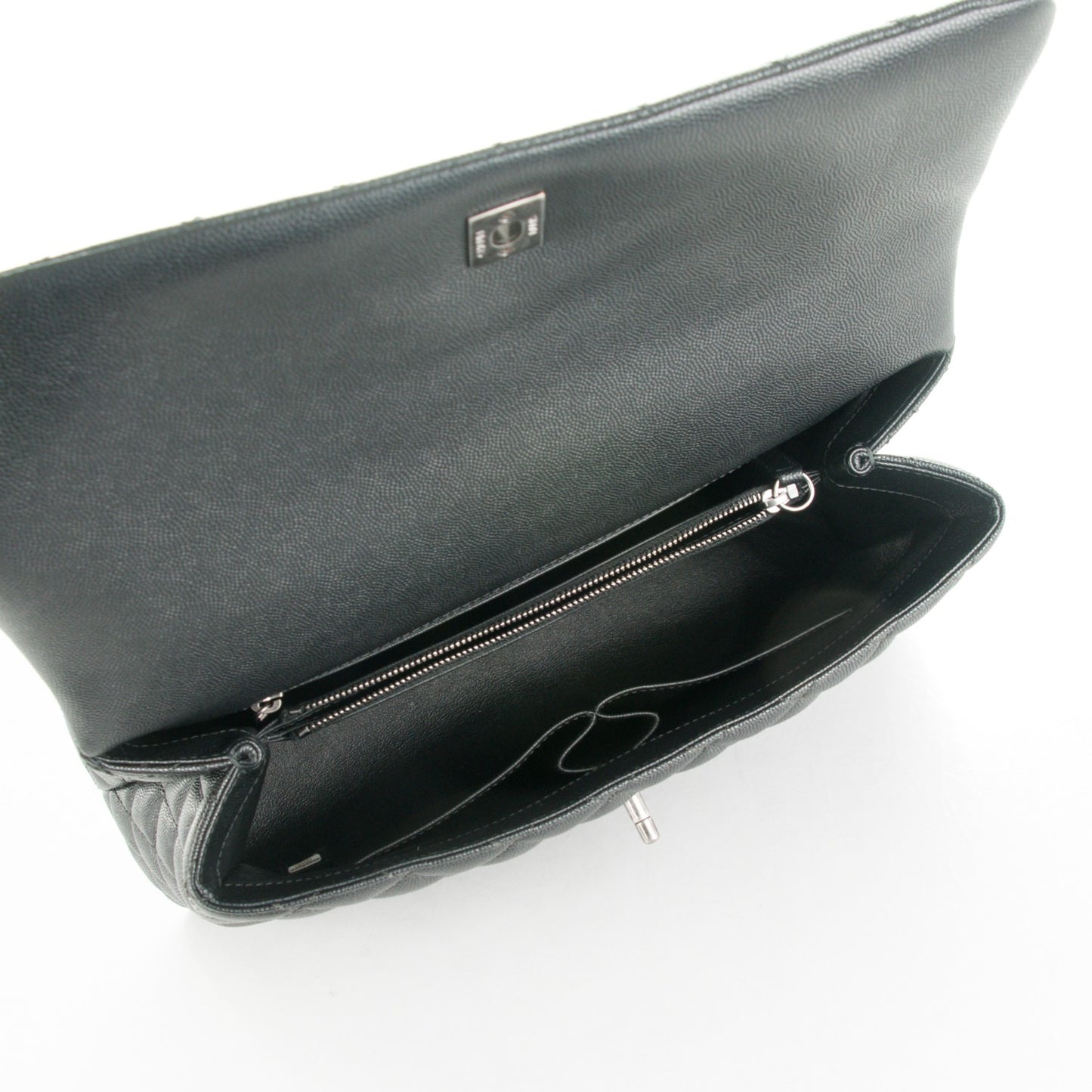 Caviar Quilted Medium Coco Handle Flap Black