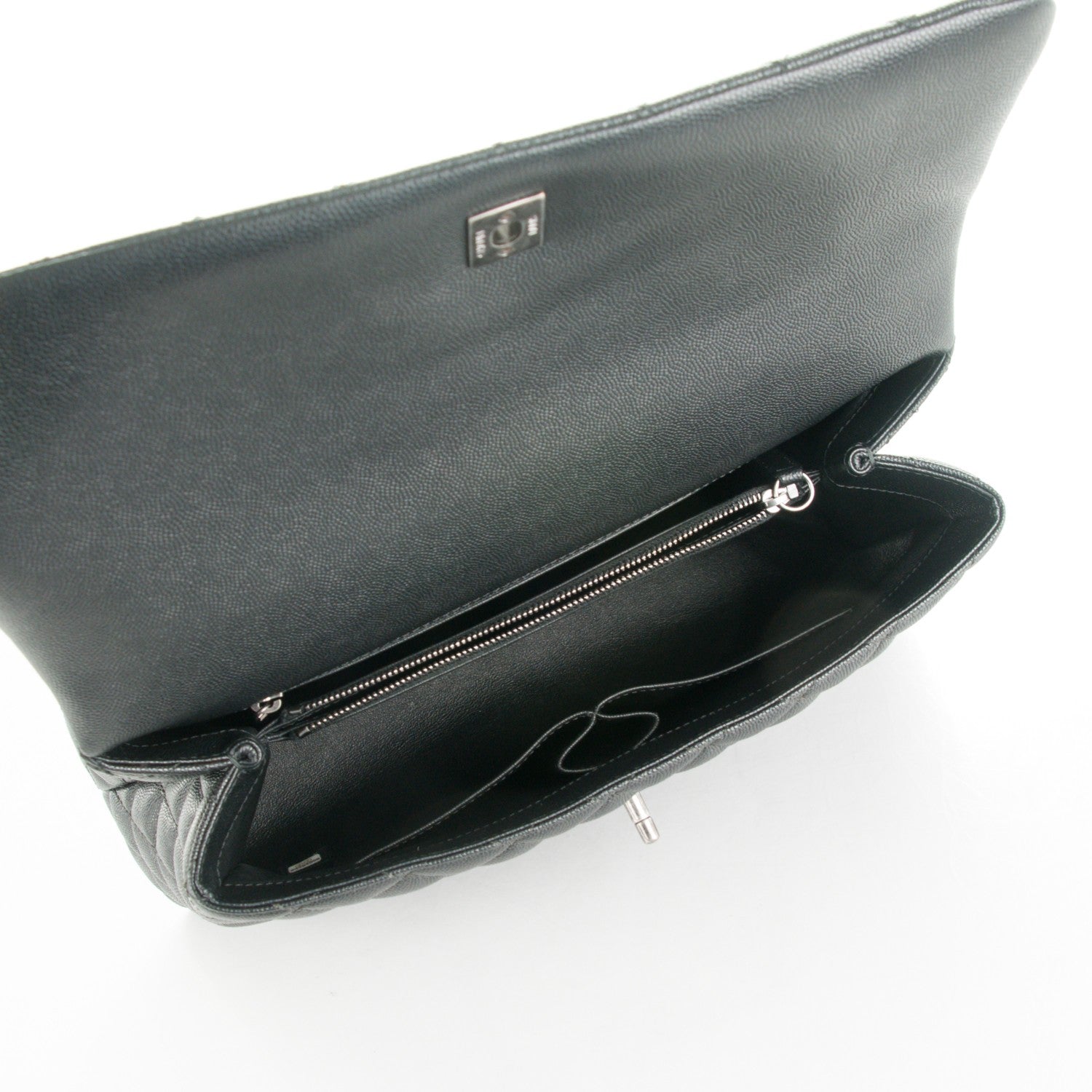 Chanel Caviar Quilted Medium Coco Handle Flap Black 7 of 9