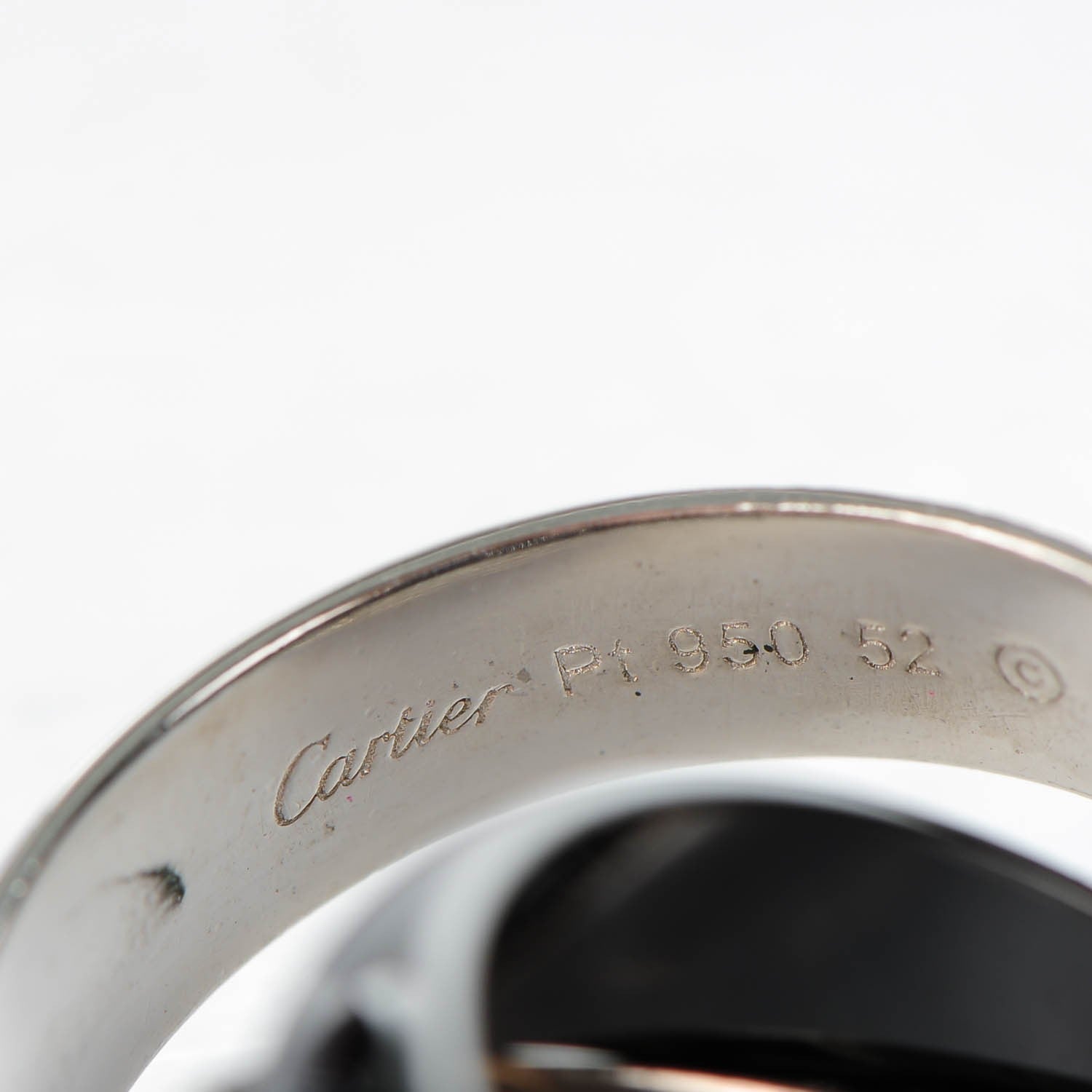 Cartier 18K White Gold Diamond Ceramic Large Trinity Ring 52 6.25 5 of 6