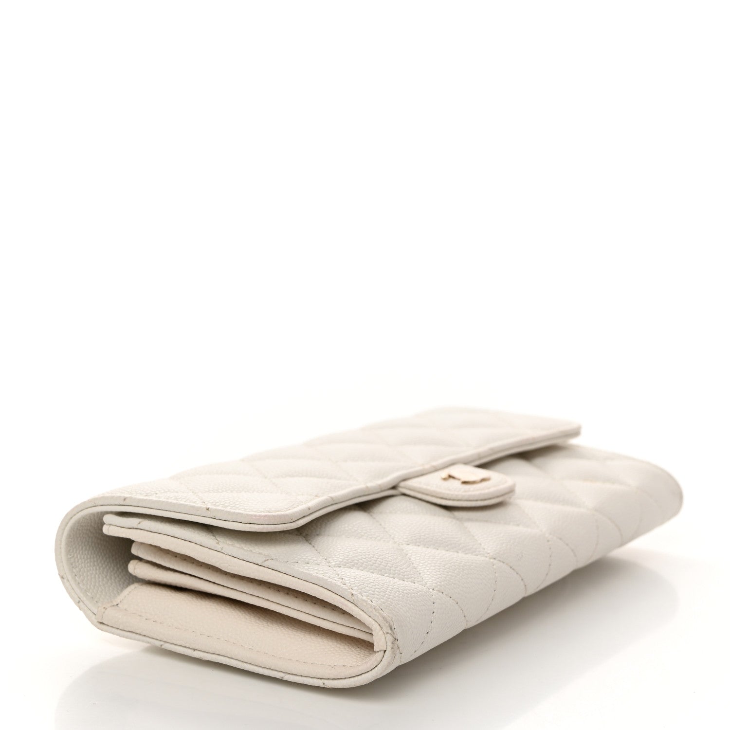 Chanel Caviar Quilted Large Flap Wallet White 4 of 12