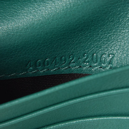 Gucci Calfskin Matelasse GG Marmont Card Case Wallet Emerald 7 of 8