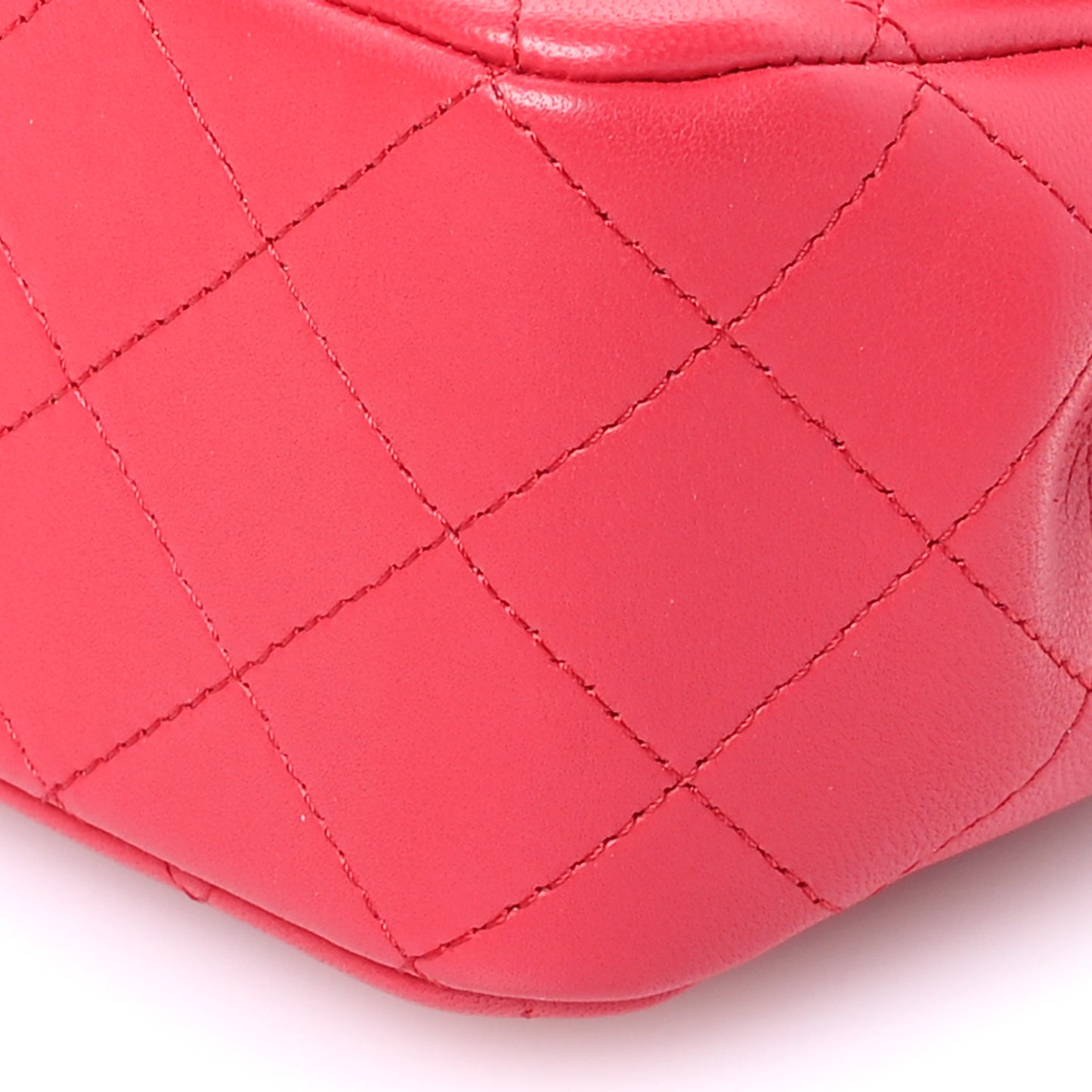 Lambskin Quilted Mini Square Flap Dark Pink