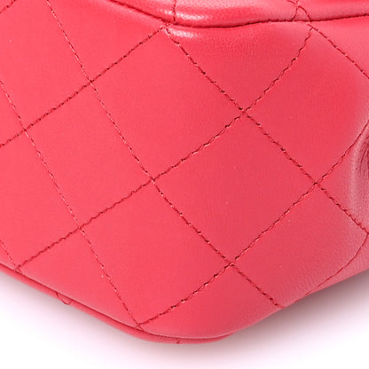 Chanel Lambskin Quilted Mini Square Flap Dark Pink 10 of 11