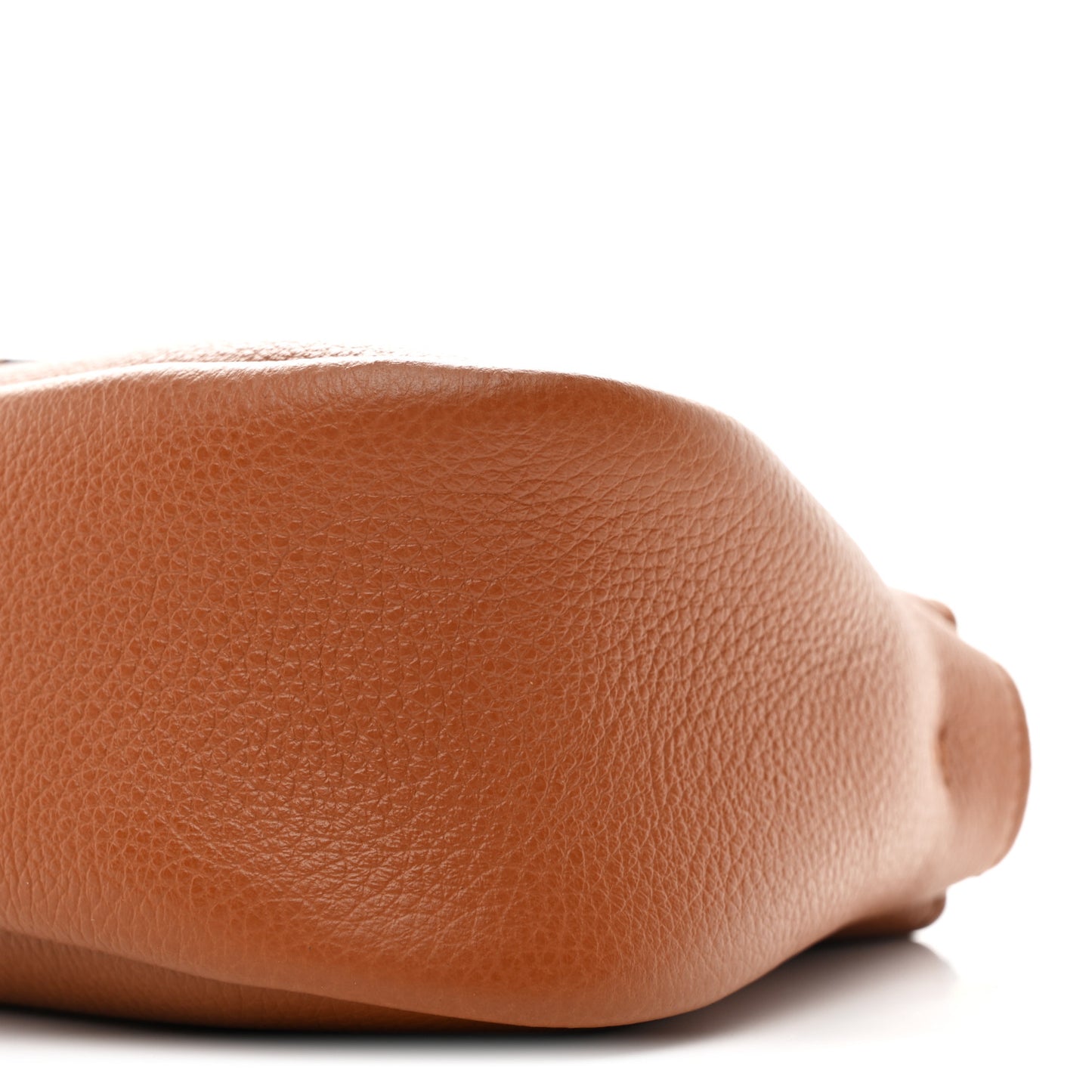 Shiny Grained Calfskin Small Marcie Clutch Tan