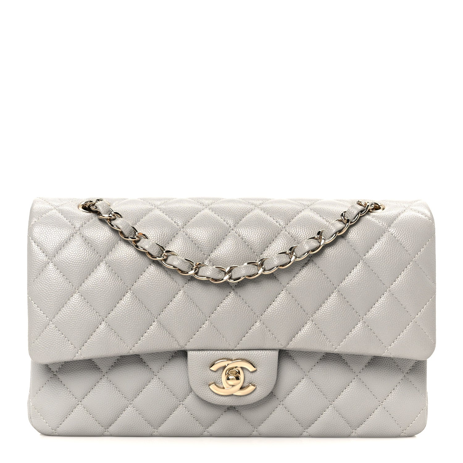 Chanel Caviar Quilted Medium Double Flap Grey 1 of 12