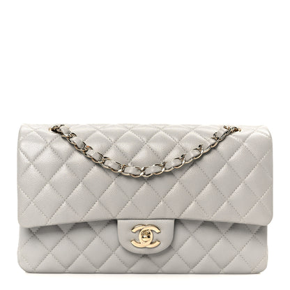 Chanel Caviar Quilted Medium Double Flap Grey 1 of 12
