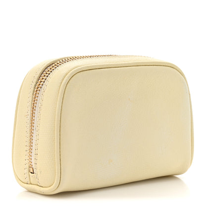 Chanel Grained Calfskin CC Button Small Pouch Cosmetic Case Yellow 3 of 9