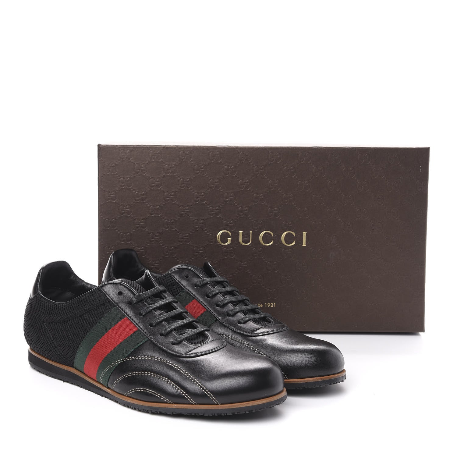 Gucci Calfskin Mens Web Sneakers 9 Black 9 of 9