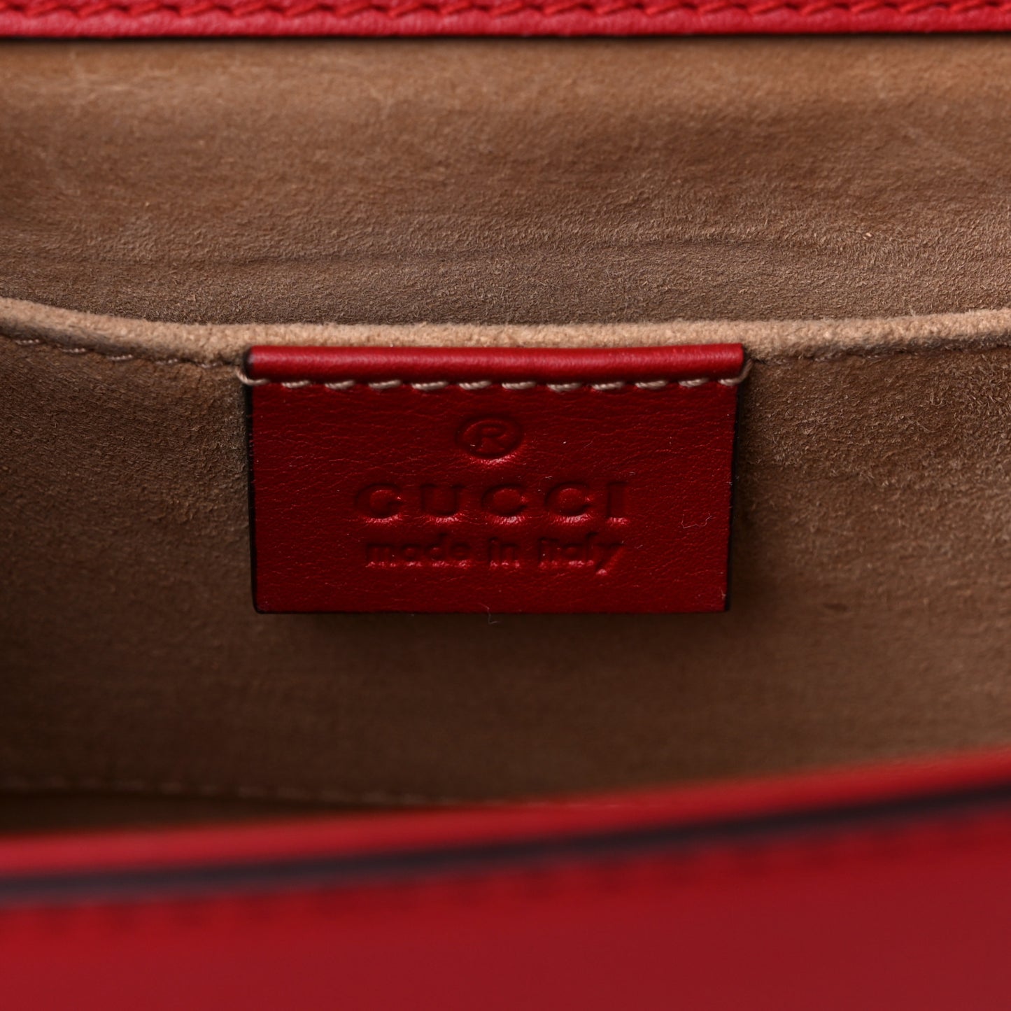 Calfskin Studded Small Padlock Shoulder Bag Hibiscus Red