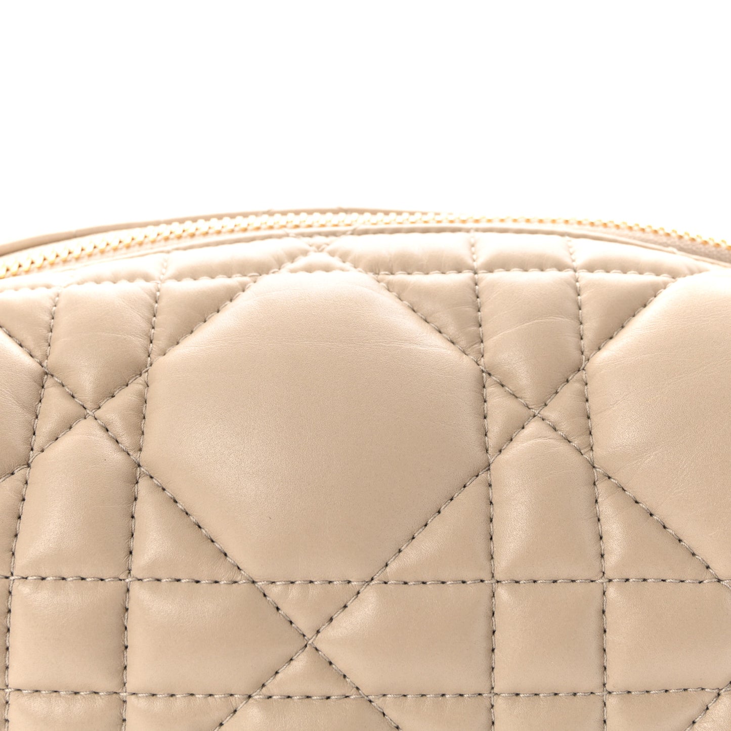 Calfskin Macrocannage Medium Diortravel Nomad Pouch Sand
