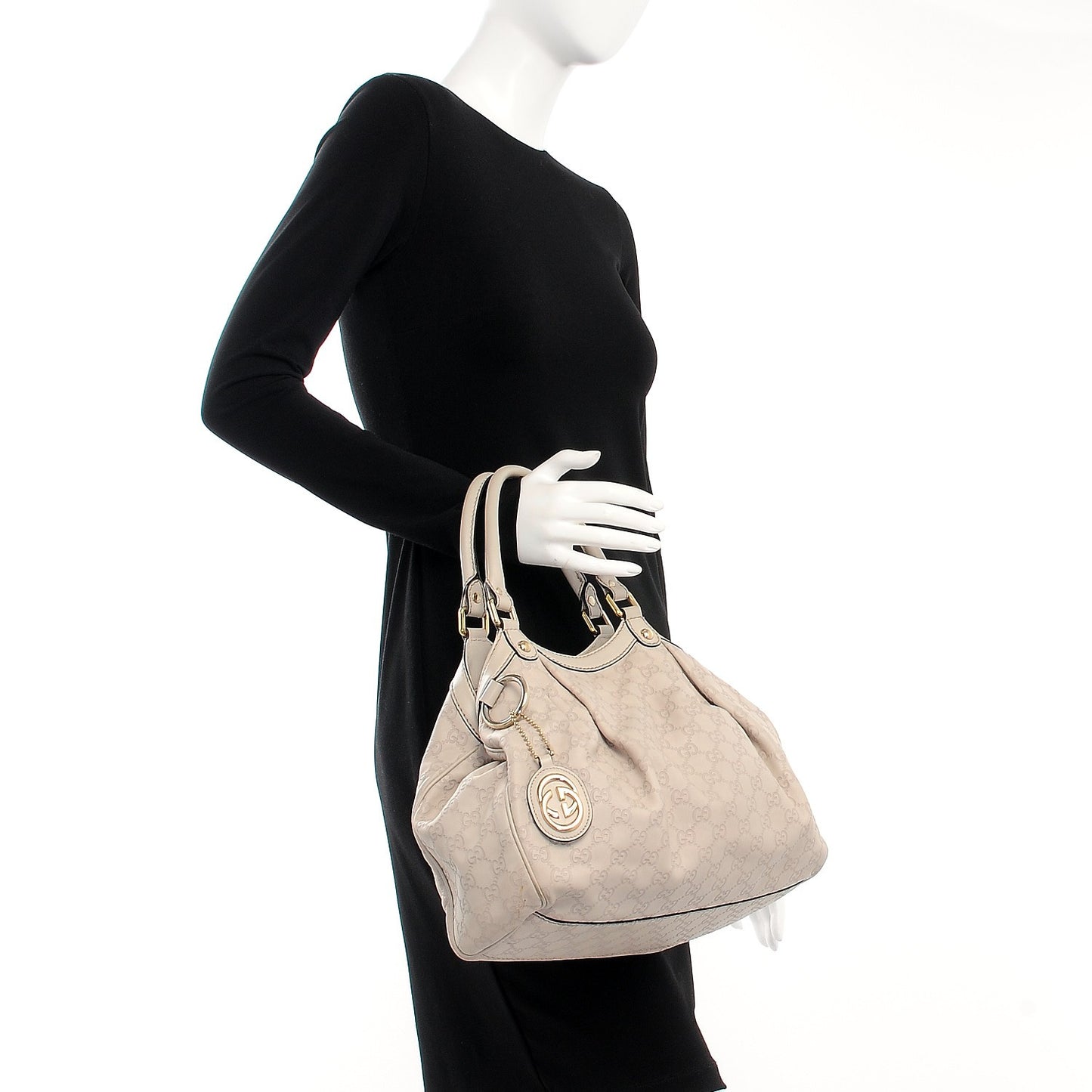 Guccissima Medium Sukey Tote Mystic White