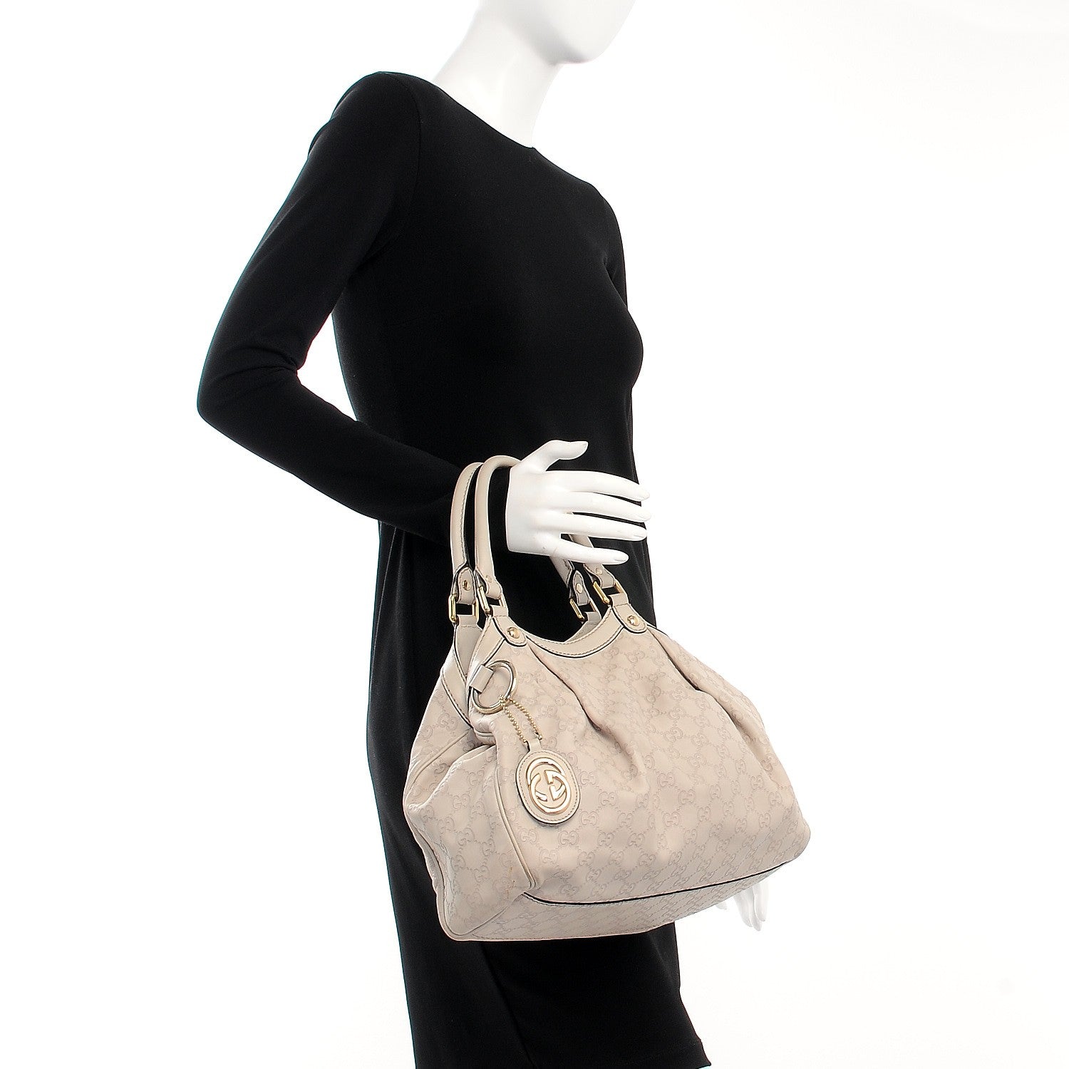 Gucci Guccissima Medium Sukey Tote Mystic White 2 of 12