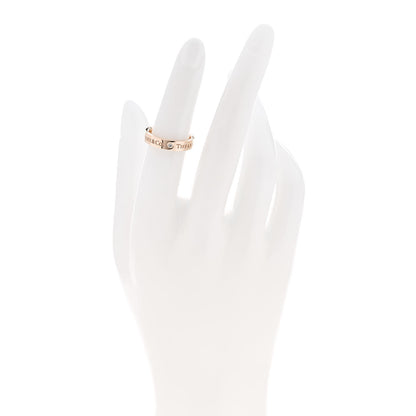Tiffany 18K Rose Gold Diamond 4mm Logo Band Ring 50 5.25 2 of 4