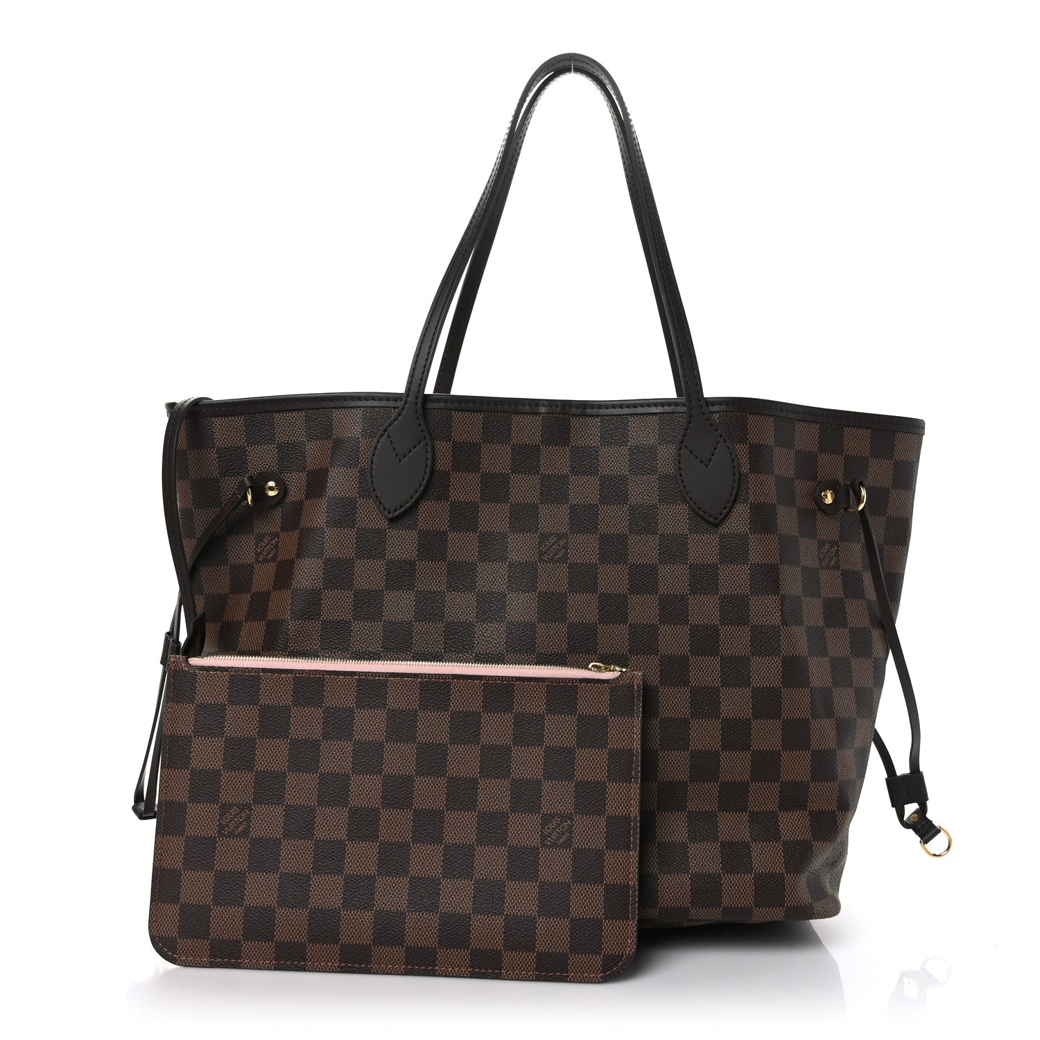Louis Vuitton Damier Ebene Neo Neverfull MM Rose Ballerine 1 of 8