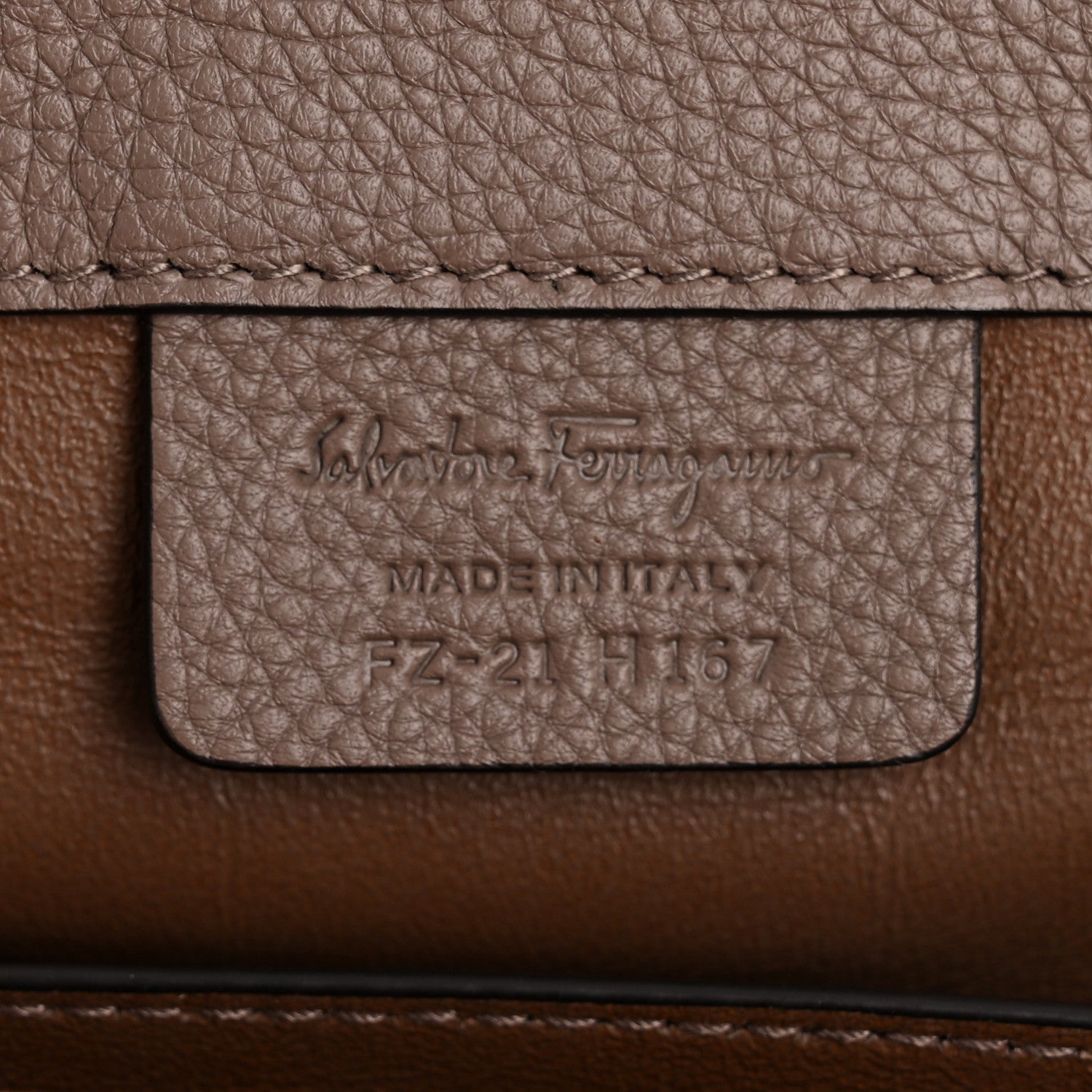 Salvatore Ferragamo Calfskin Large Studio Bag Caraway Seed 7 of 13