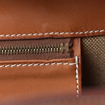 Hermes Toile Natural Barenia Flag Birkin 40 Fauve 13 of 33
