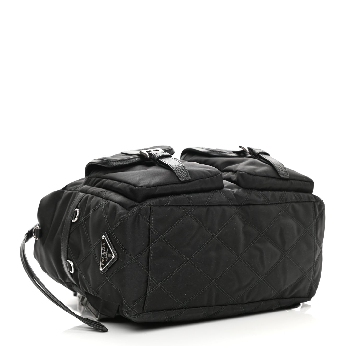 Tessuto Nylon Saffiano Vela Quilted Backpack Black