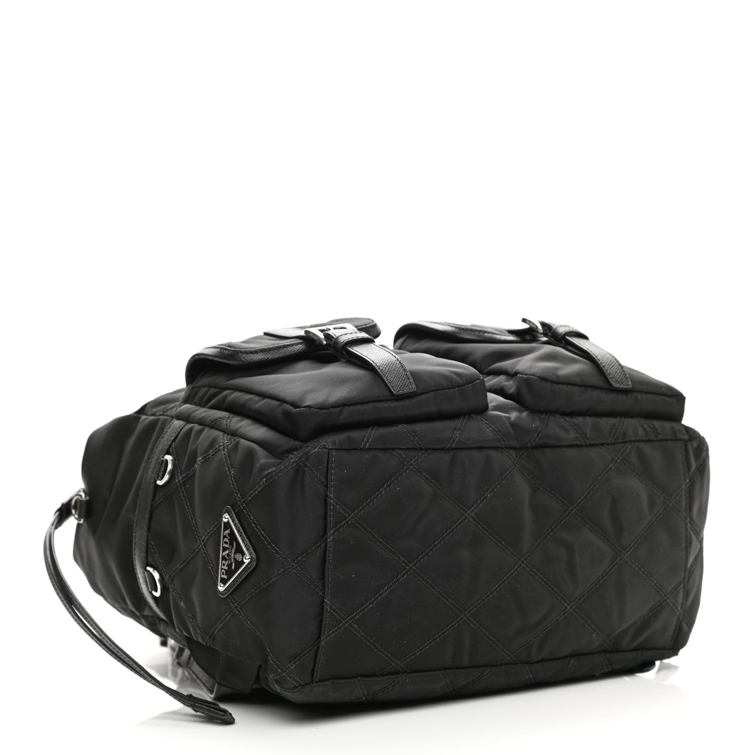 Prada Tessuto Nylon Saffiano Vela Quilted Backpack Black 4 of 10